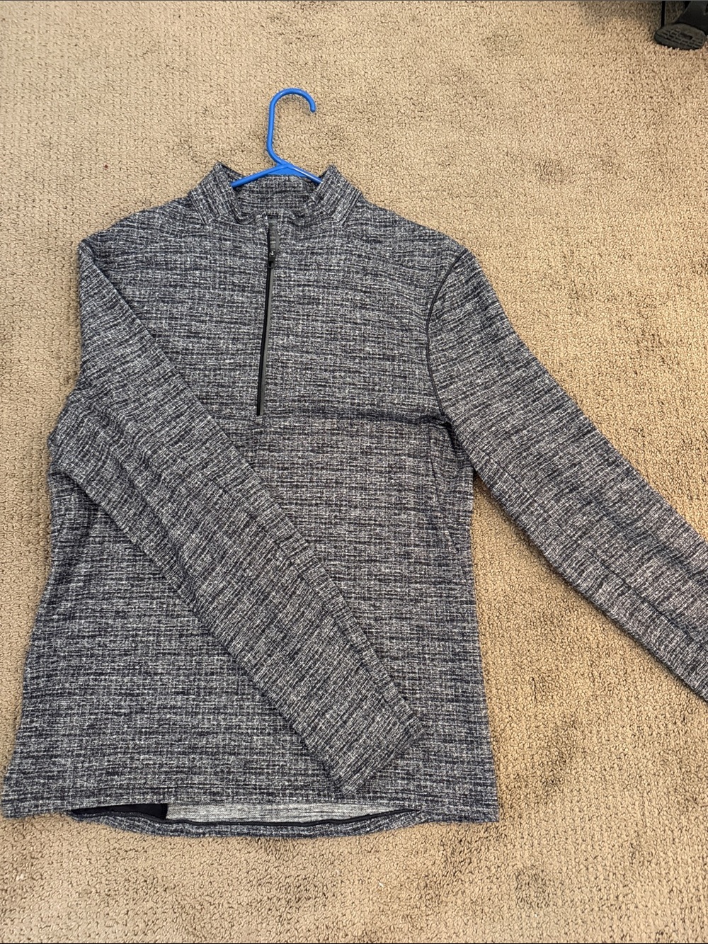 lululemon athletica Men's Heathered Gray Quarter Zip Sweater